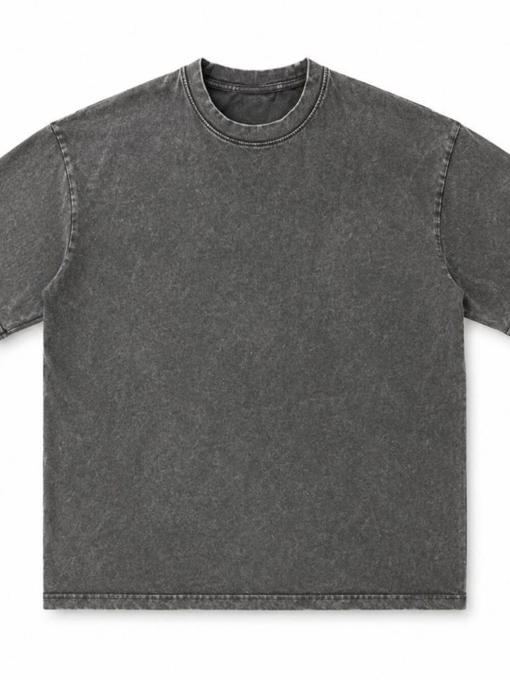 Men's Washed Black Short-Sleeve Crewneck T-Shirt